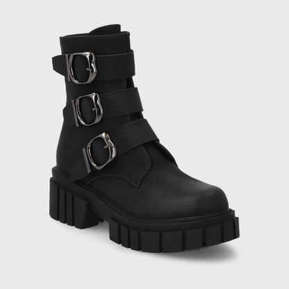 Botin Plataforma Negro Mujer 35934