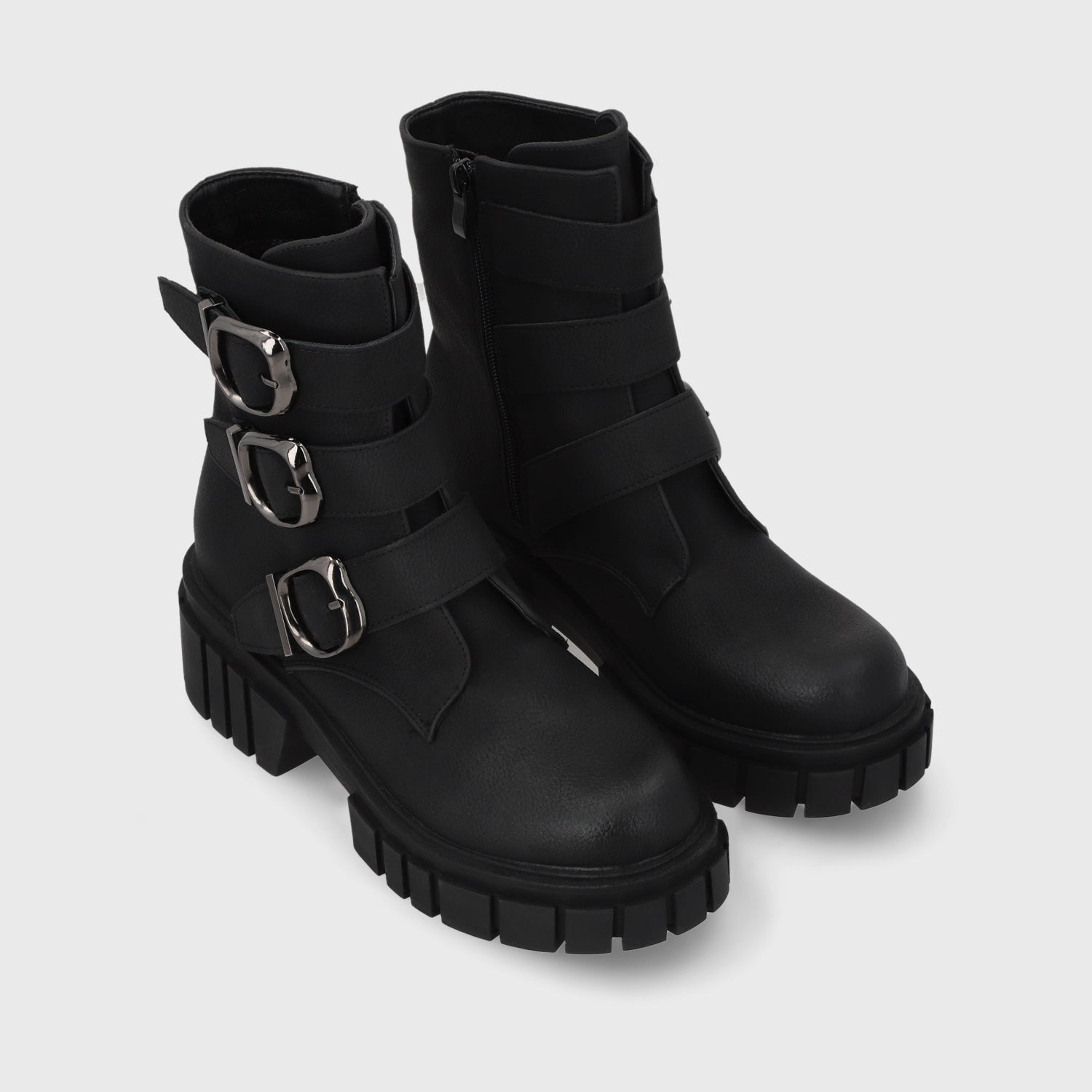 Botin Plataforma Negro Mujer 35934