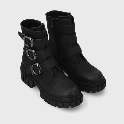 Botin Plataforma Negro Mujer 35934