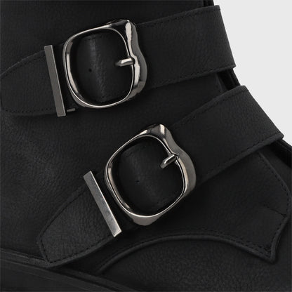Botin Plataforma Negro Mujer 35934