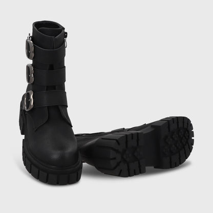 Botin Plataforma Negro Mujer 35934