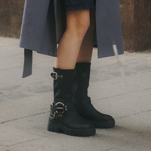 Bota Querol Xti Botas Negras Saga Falabella Botas Mujer Botas