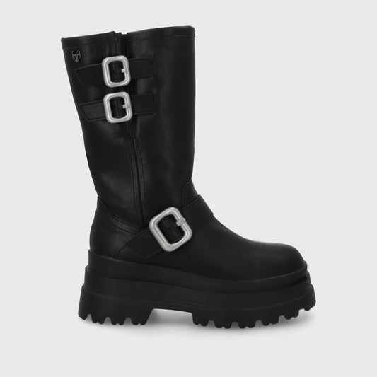 Bota Plataforma Negra Mujer 36037