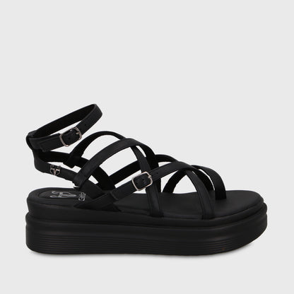 Sandalia Plataforma Negra Mujer 43017