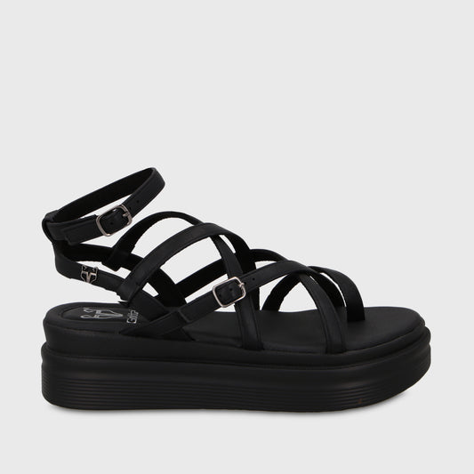 Sandalia Plataforma Negra Mujer 43017
