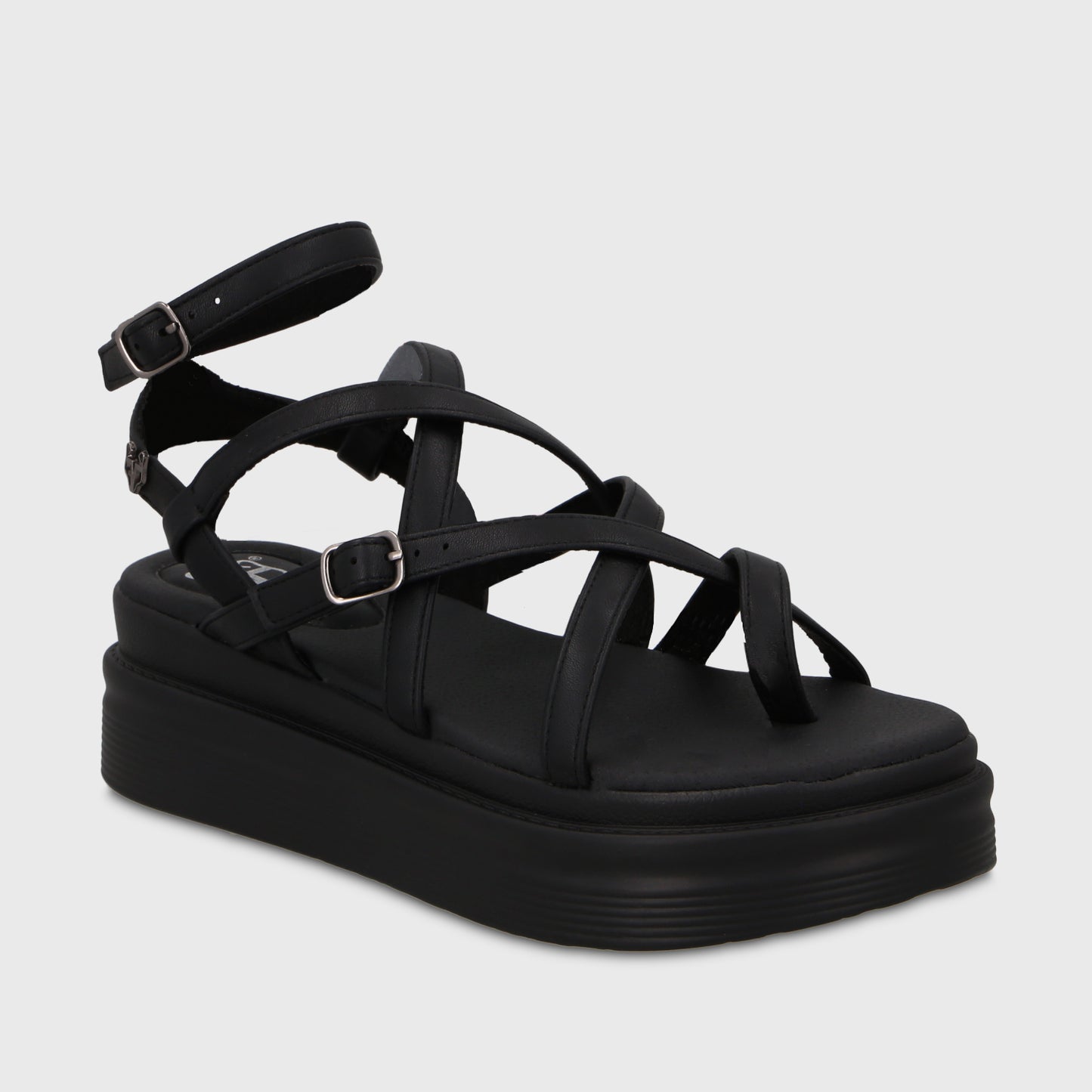 Sandalia Plataforma Negra Mujer 43017