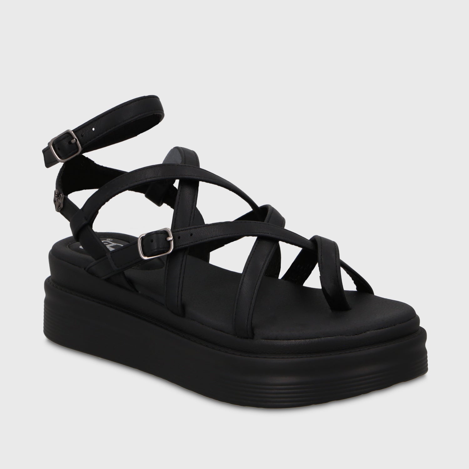 Sandalia Plataforma Negra Mujer 43017