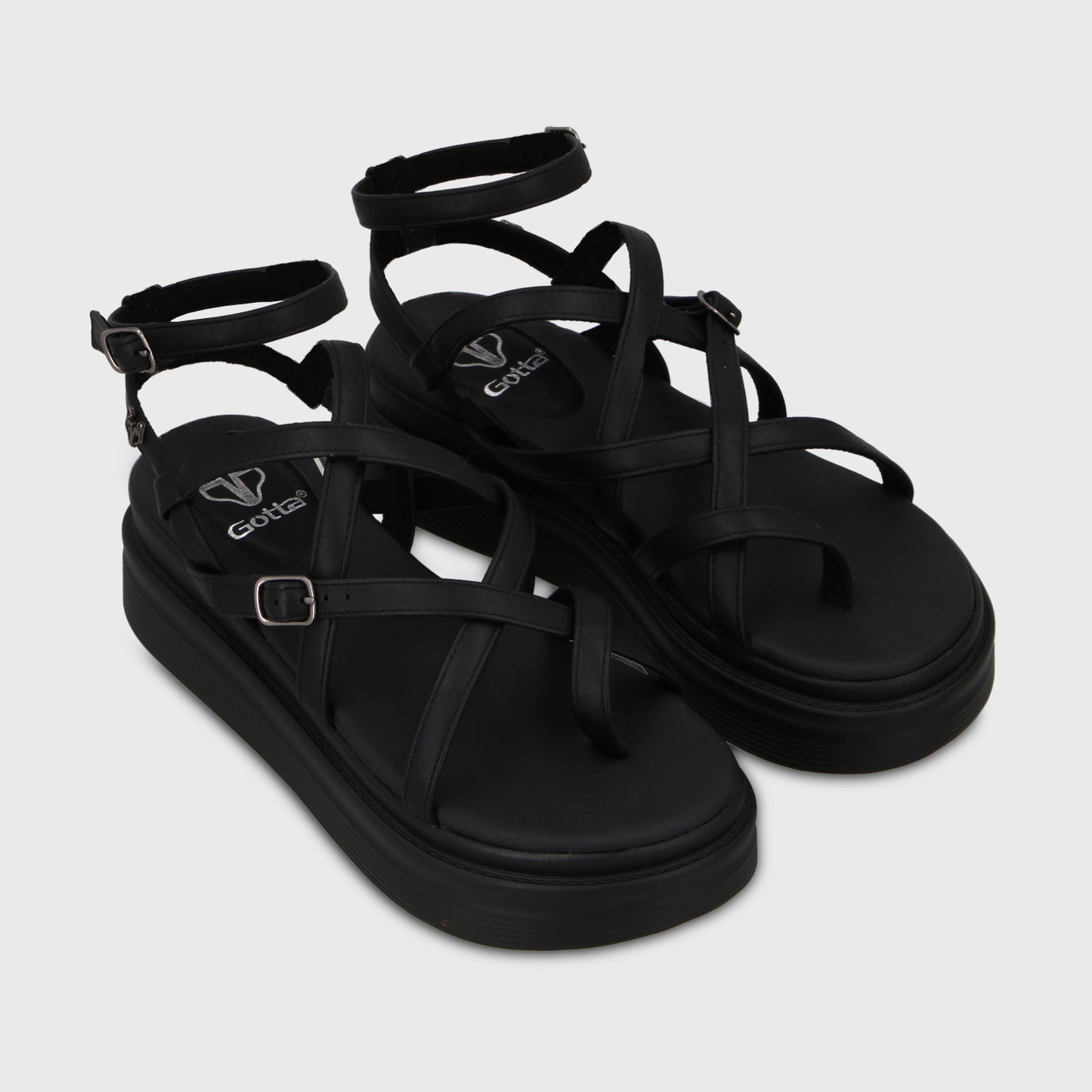 Sandalia Plataforma Negra Mujer 43017