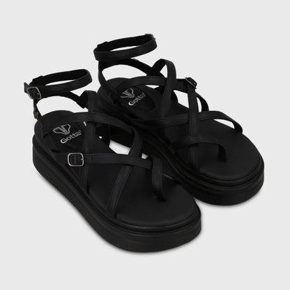 Sandalia Plataforma Negra Mujer 43017