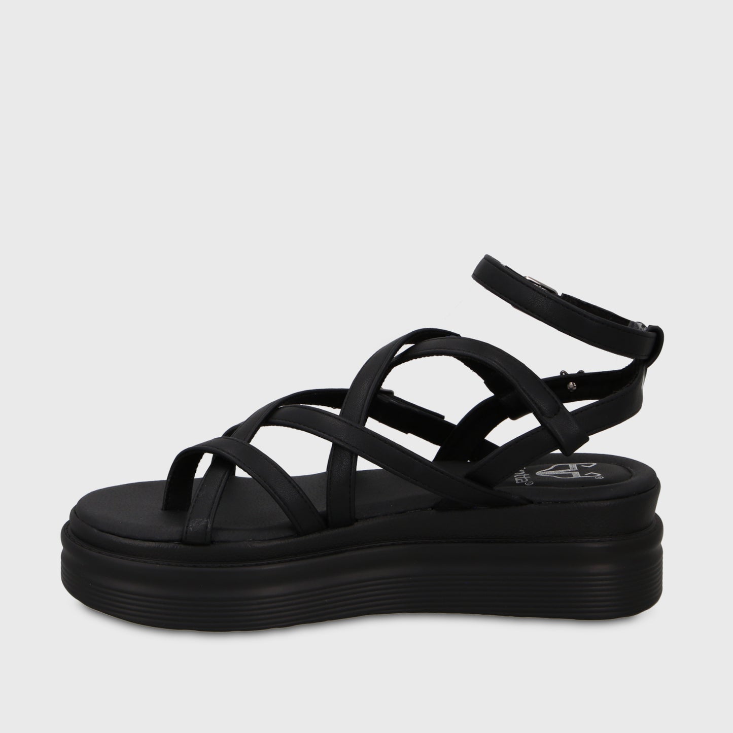 Sandalia Plataforma Negra Mujer 43017