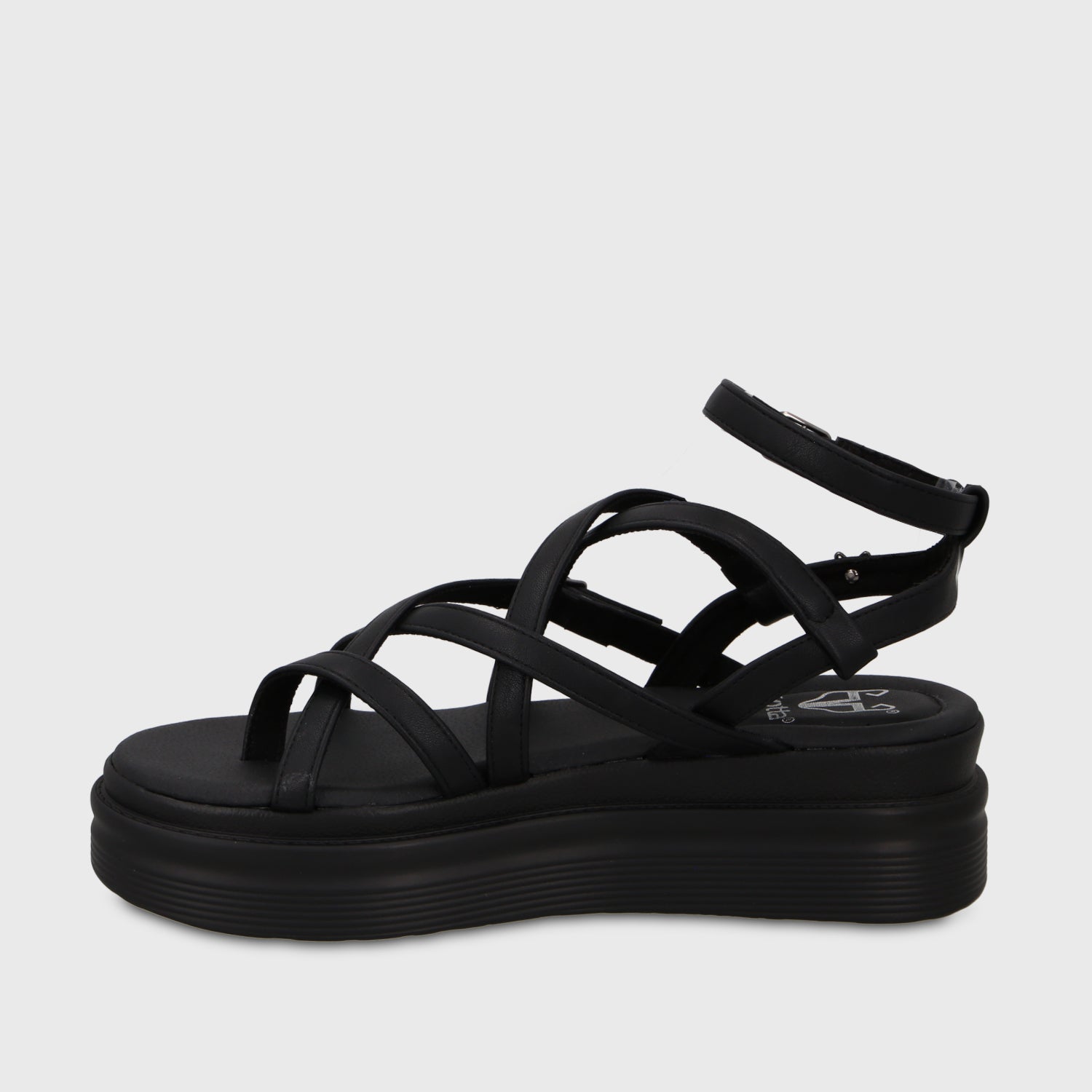 Sandalia Plataforma Negra Mujer 43017