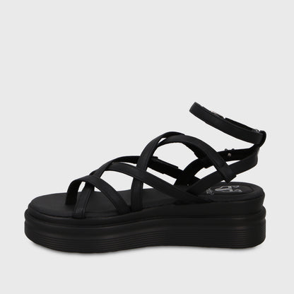 Sandalia Plataforma Negra Mujer 43017