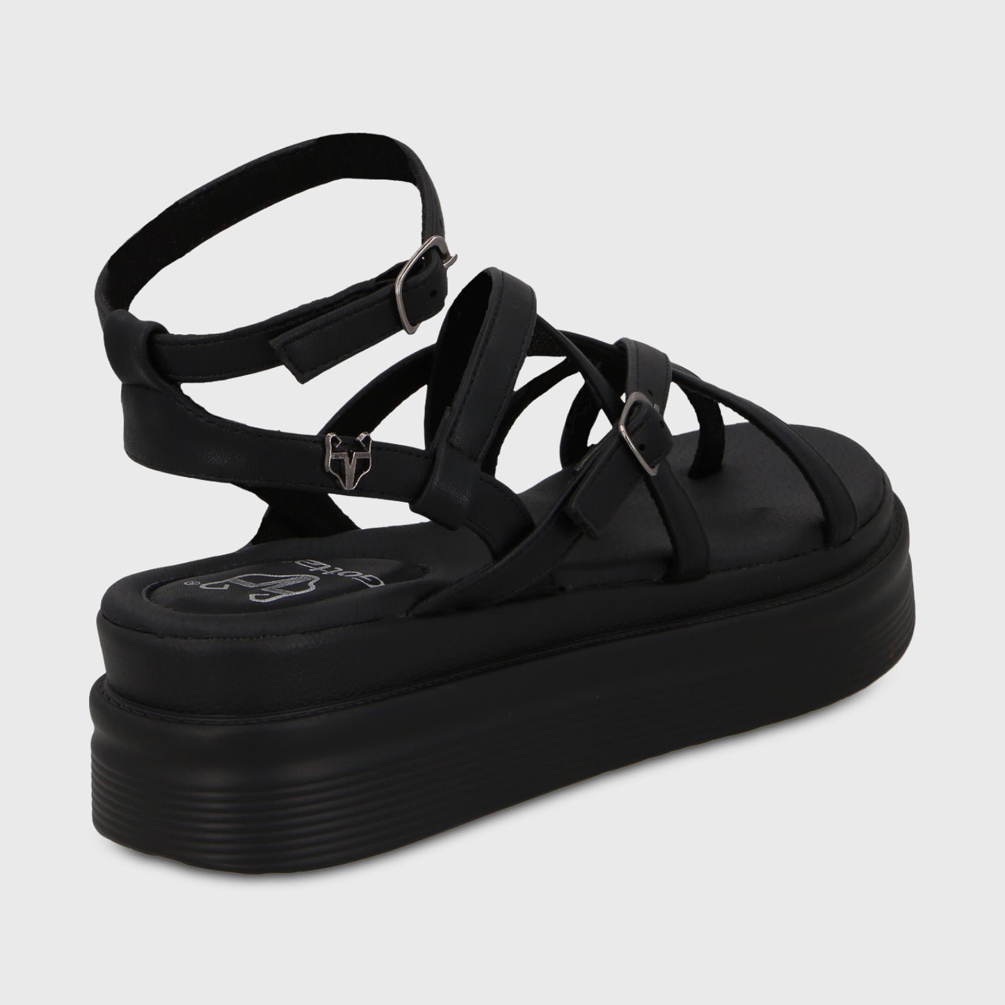 Sandalia Plataforma Negra Mujer 43017