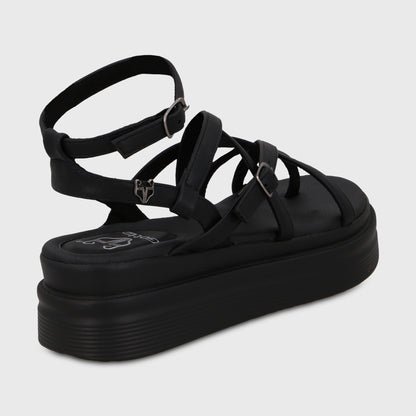 Sandalia Plataforma Negra Mujer 43017