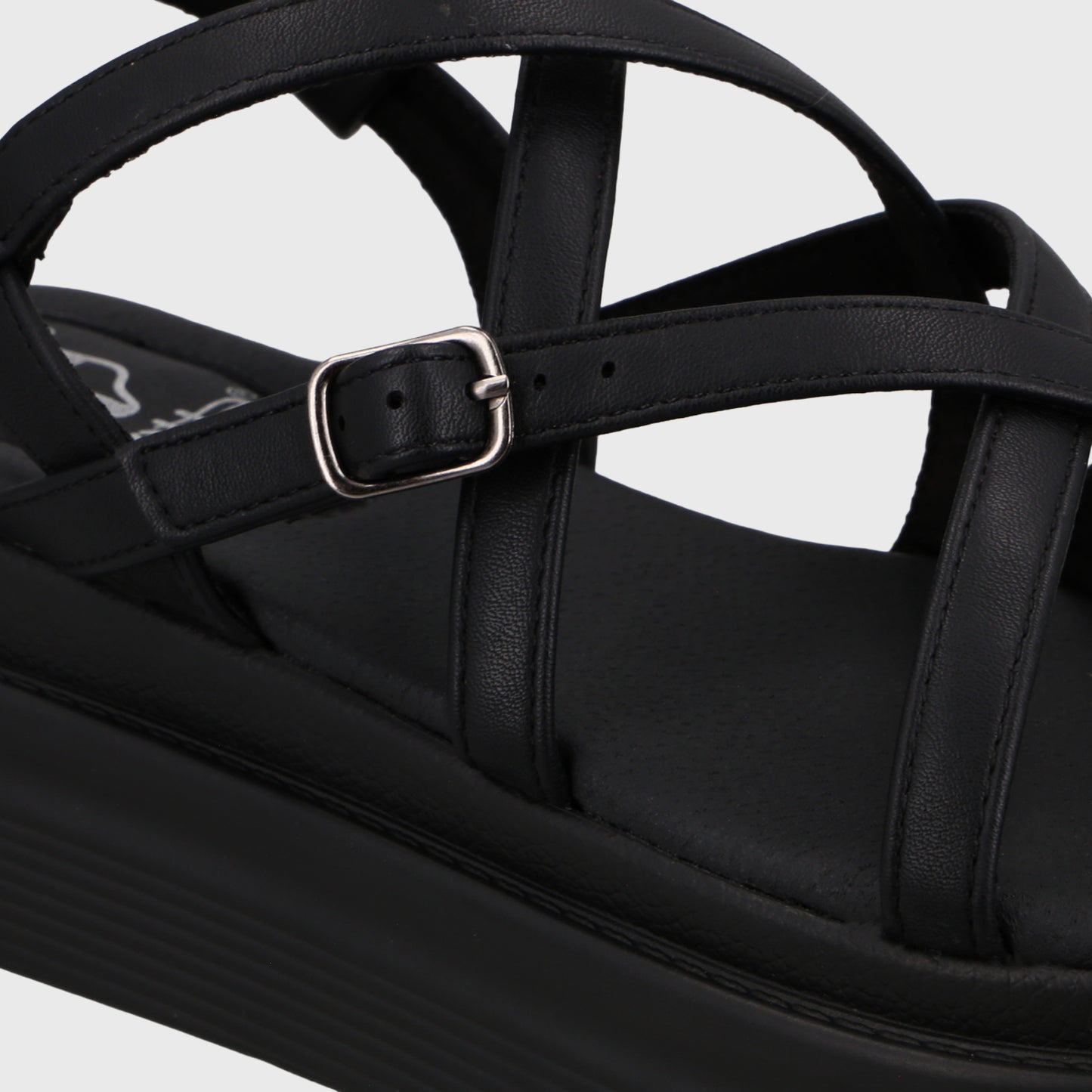 Sandalia Plataforma Negra Mujer 43017