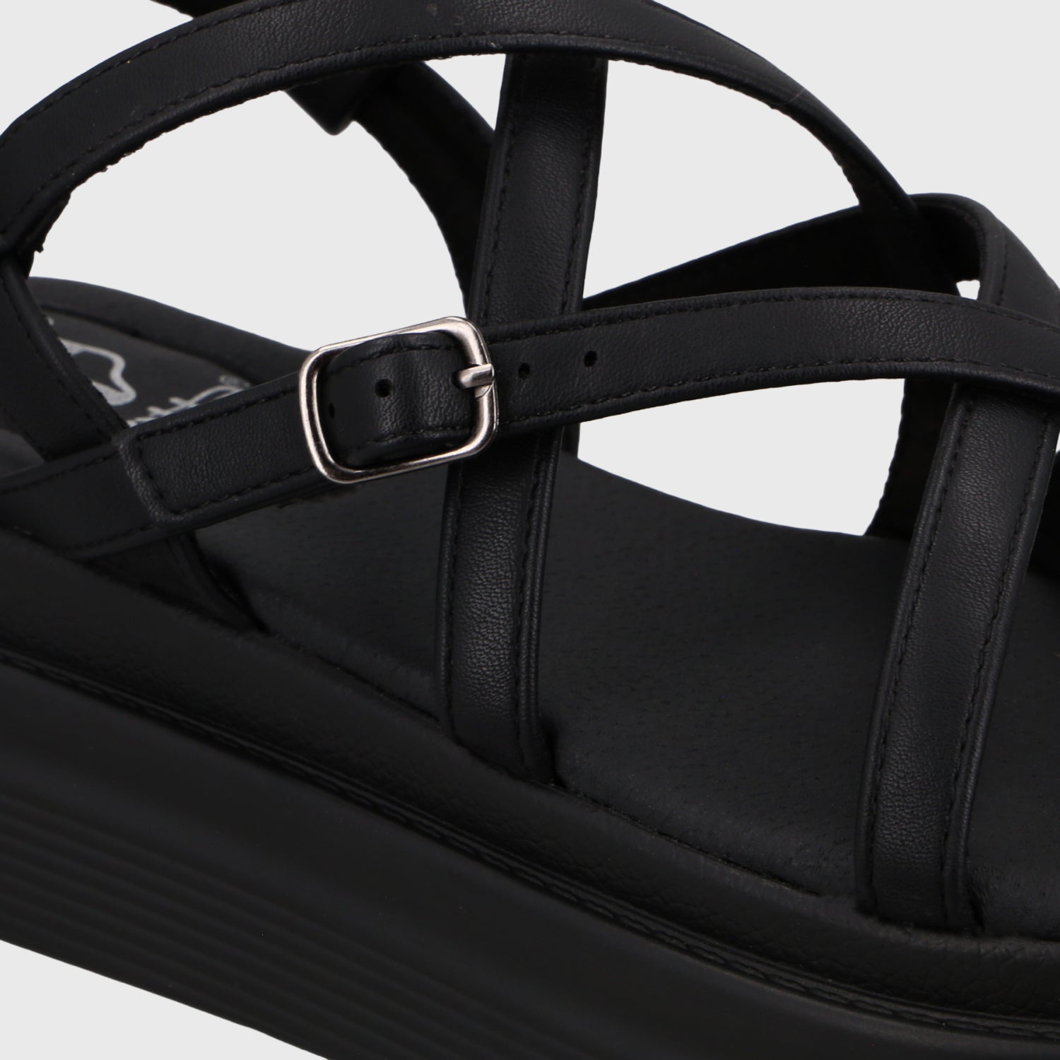 Sandalia Plataforma Negra Mujer 43017