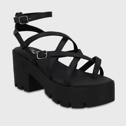 Sandalia Plataforma Negra Mujer 43024