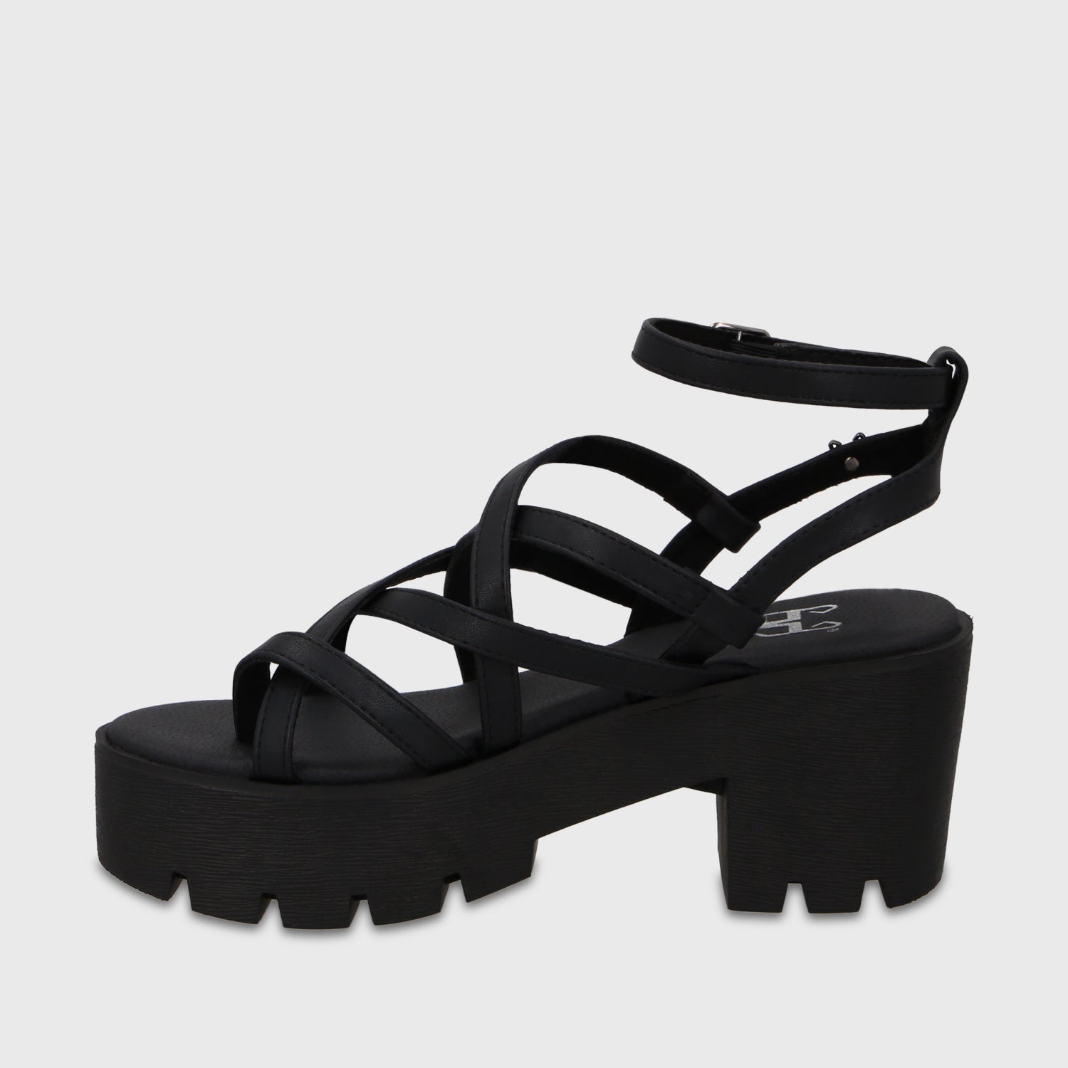 Sandalia Plataforma Negra Mujer 43024