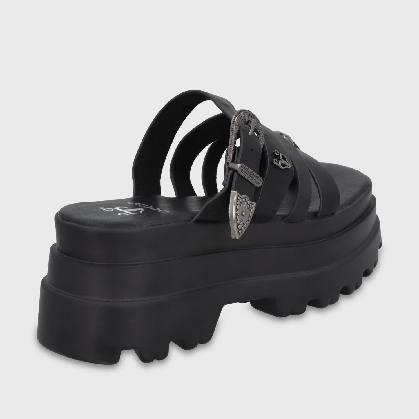 Sandalia Plataforma Negra Mujer 45732