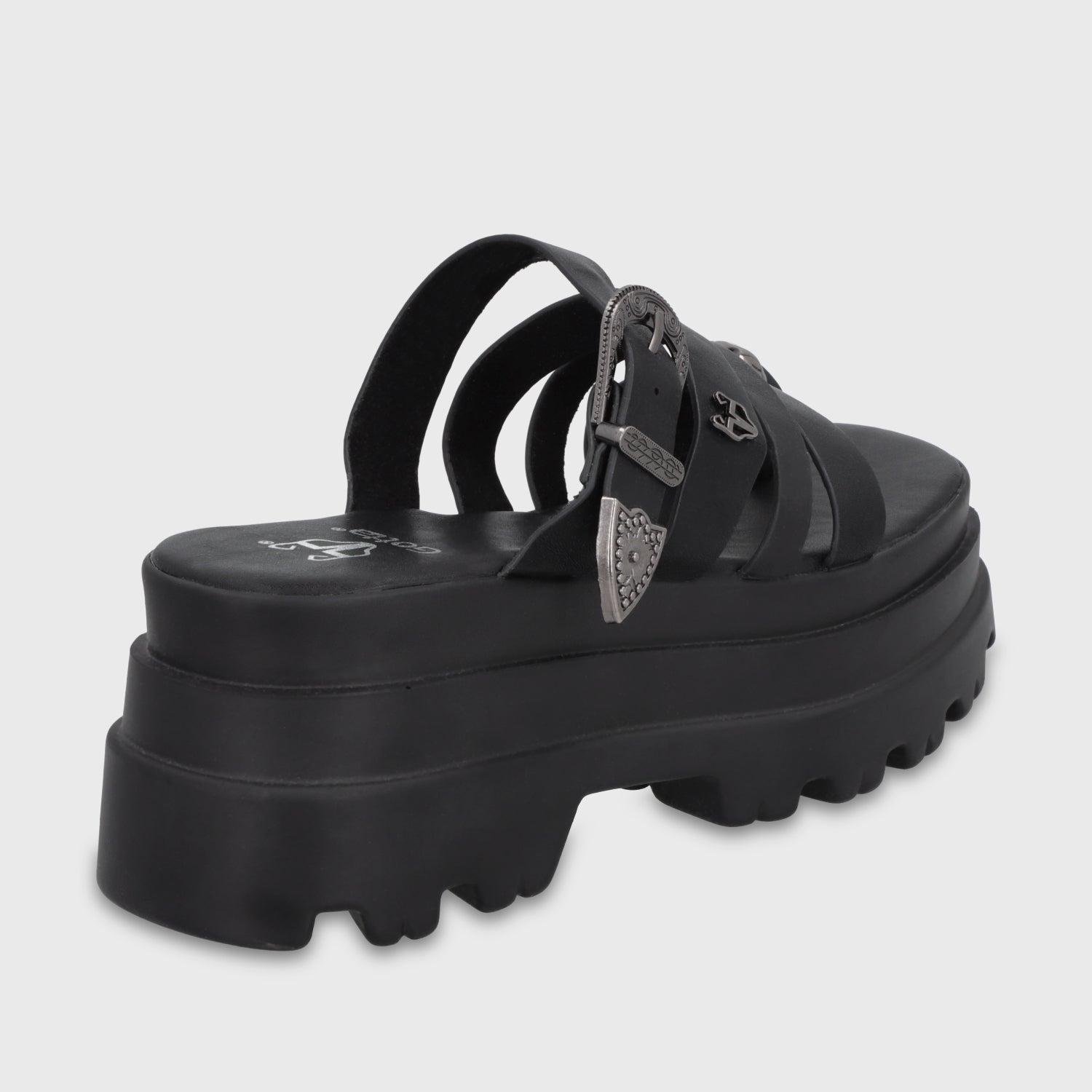 Sandalia Plataforma Negra Mujer 45732