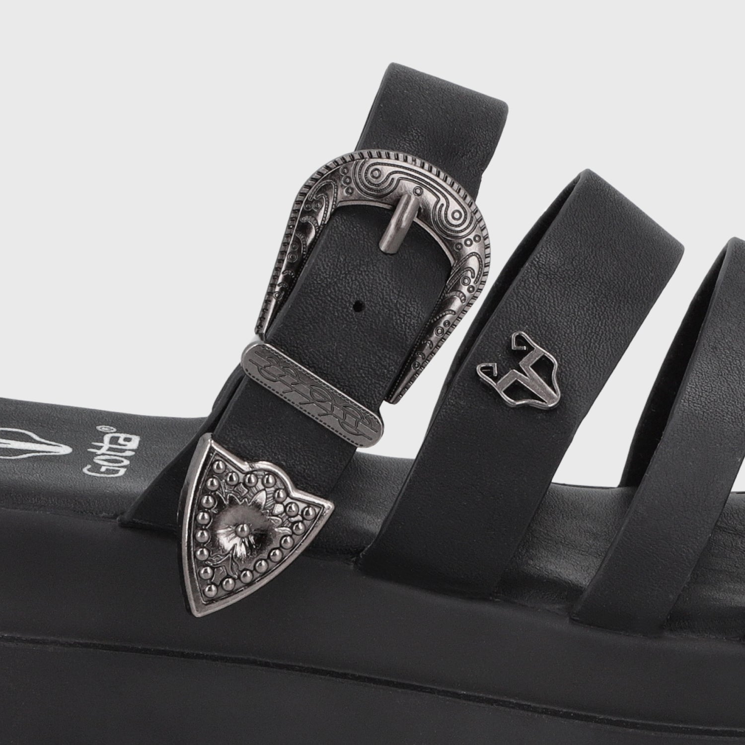 Sandalia Plataforma Negra Mujer 45732