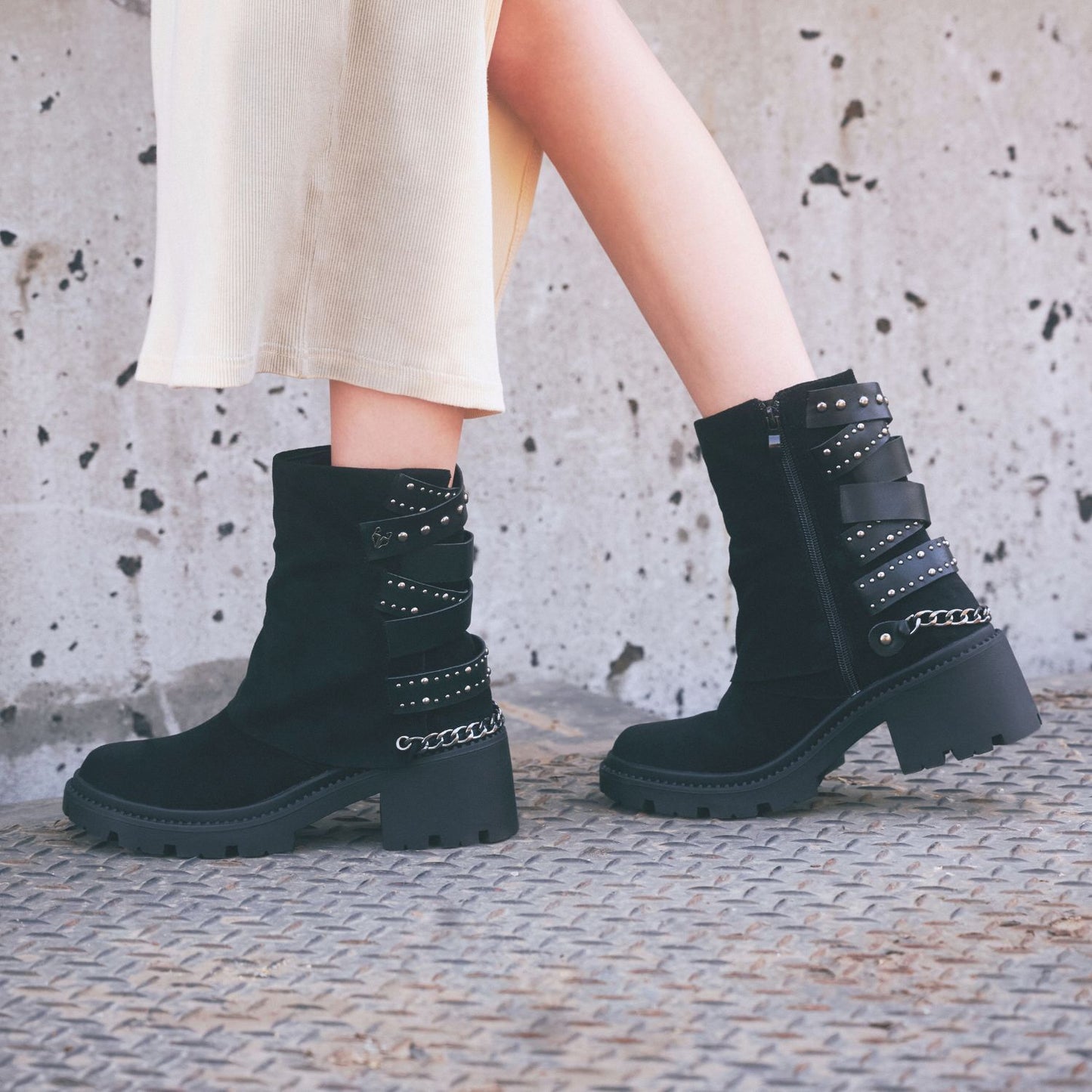 Botin Taco Negro Mujer 45746