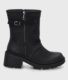 Botin Taco Negro Mujer 45747