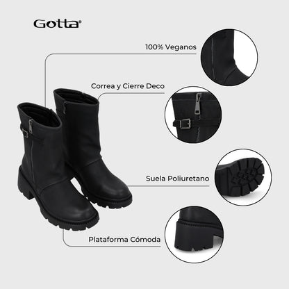 Botin Taco Negro Mujer 45747