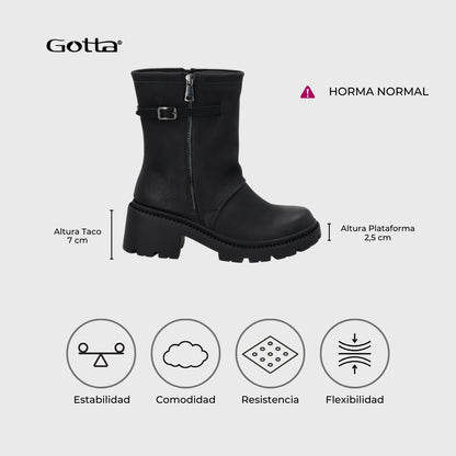 Botin Taco Negro Mujer 45747