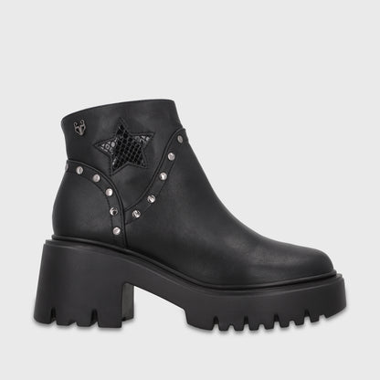Botin Taco Negro Mujer 4575245