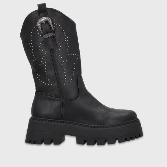 Bota Plataforma Negra Mujer 4580701