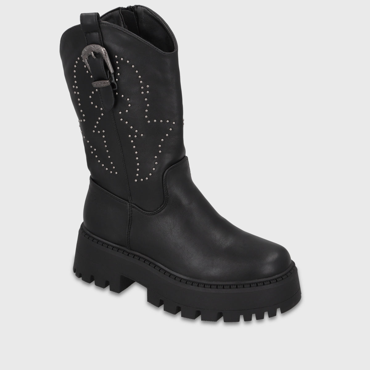 Bota Plataforma Negra Mujer 4580701