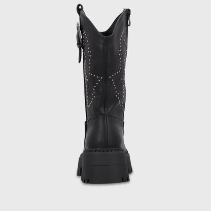 Bota Plataforma Negra Mujer 4580701