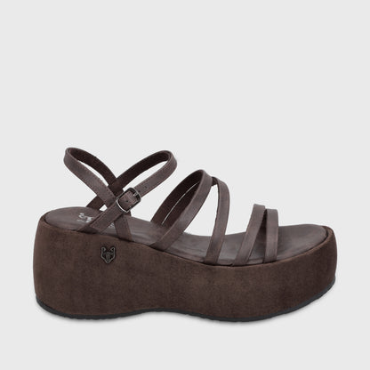 Sandalia Plataforma Café Mujer 45822