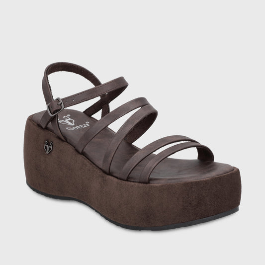 Sandalia Plataforma Café Mujer 45822