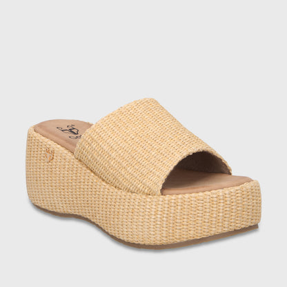 Sandalia Plataforma Beige Mujer 45824