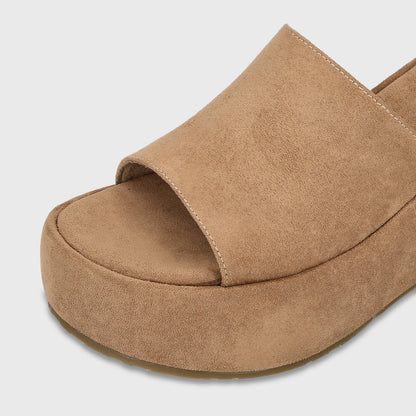 Sandalia Plataforma Camel Mujer Eva