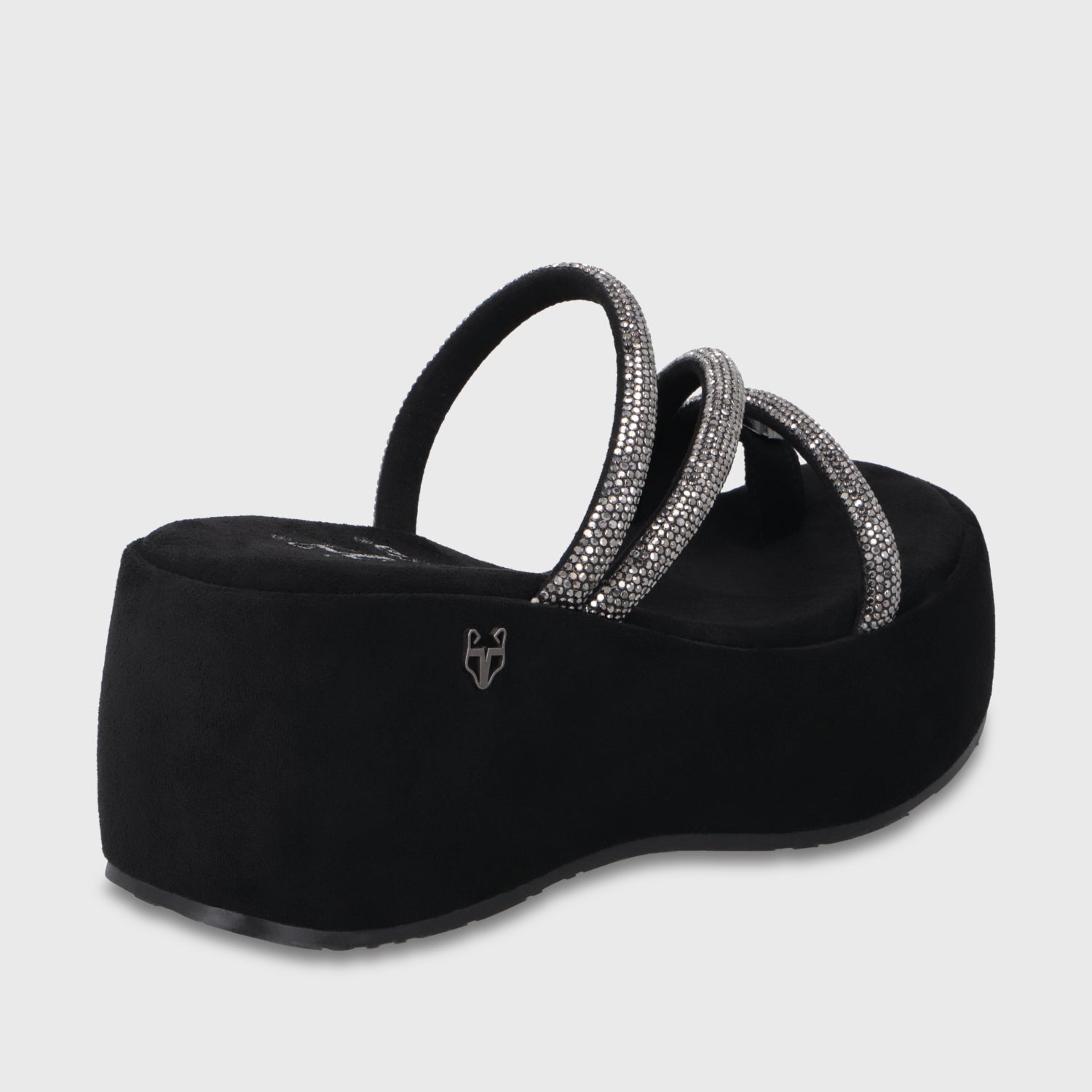 Sandalia Plataforma Negra Mujer 45826