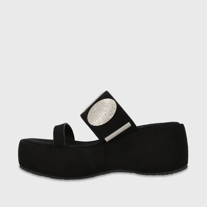 Sandalia Plataforma Negra Mujer Fer