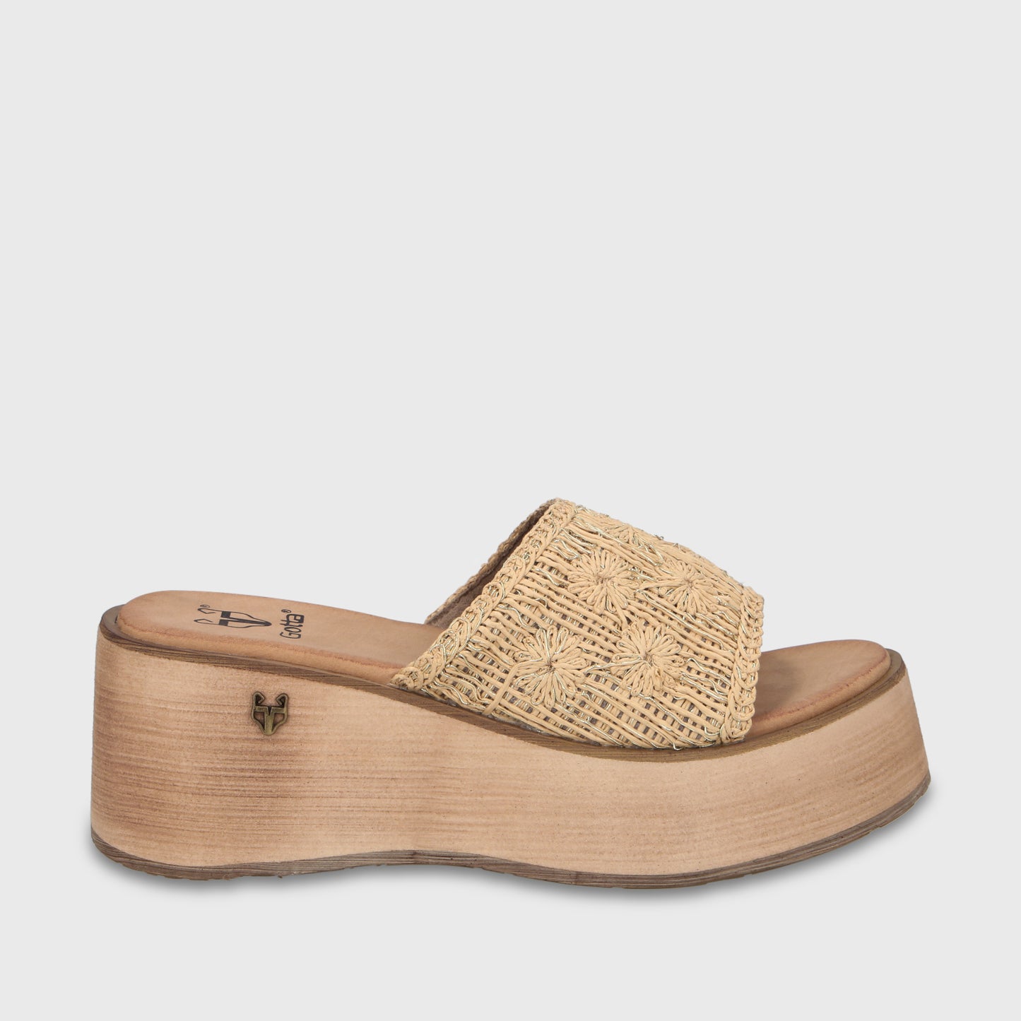 Sandalia Plataforma Beige Mujer 45843