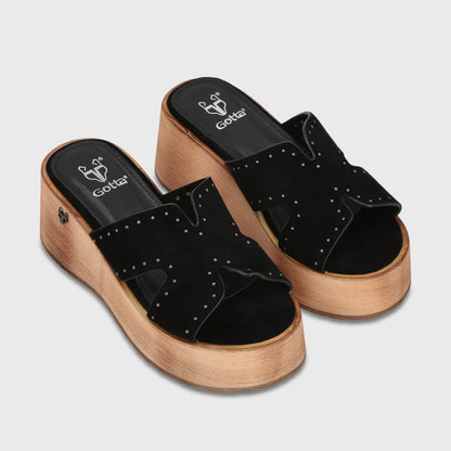 Sandalia Plataforma Negra Mujer Gala