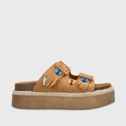 Sandalia Plataforma Camel Mujer Javiera
