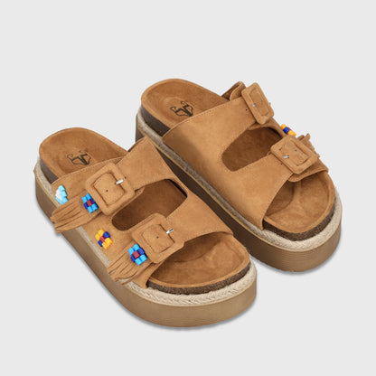 Sandalia Plataforma Camel Mujer Javiera