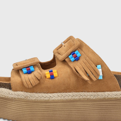 Sandalia Plataforma Camel Mujer Javiera