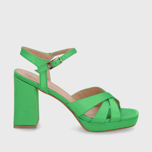 Sandalia Taco Verde Mujer 45902