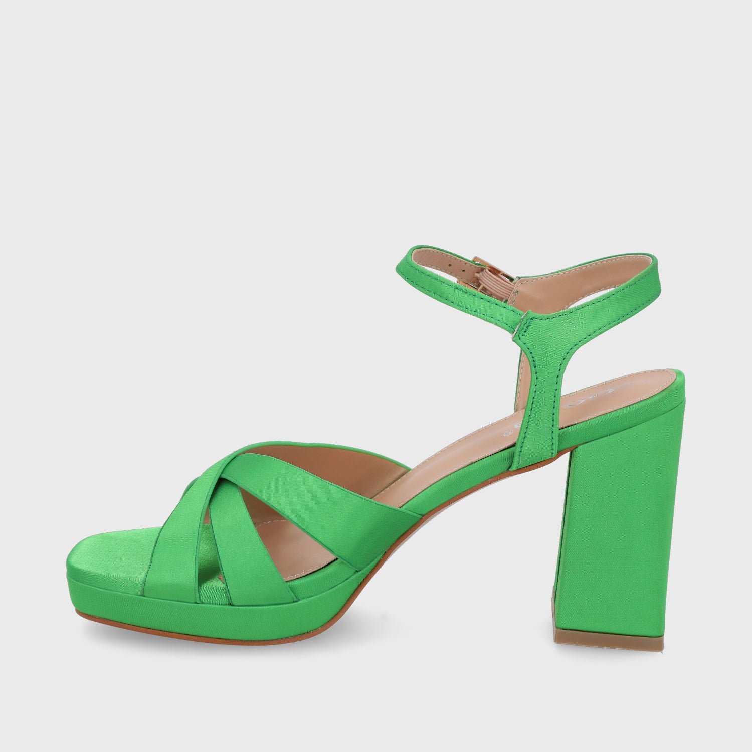 Sandalia Taco Verde Mujer 45902