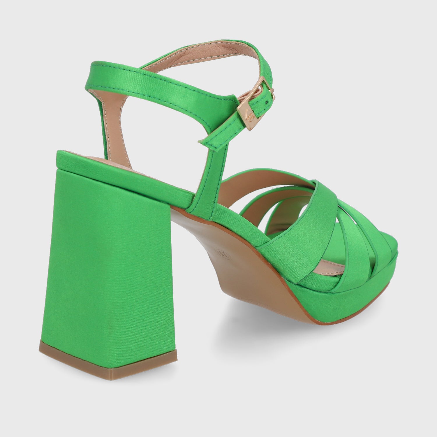 Sandalia Taco Verde Mujer 45902