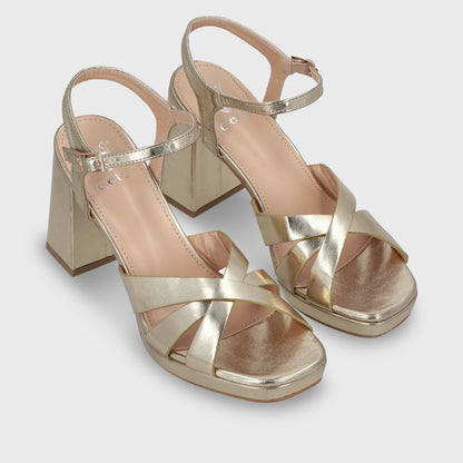 Sandalia Taco Cobre Mujer 45902