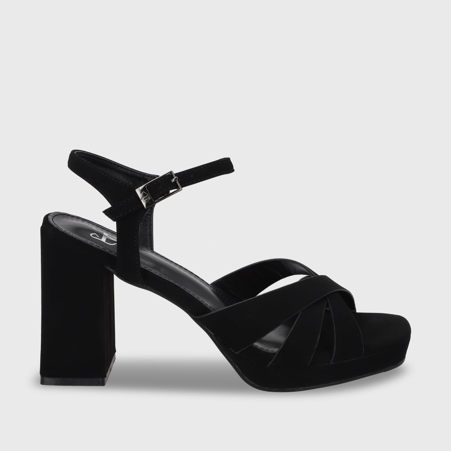 Sandalia Taco Negra Mujer 45902