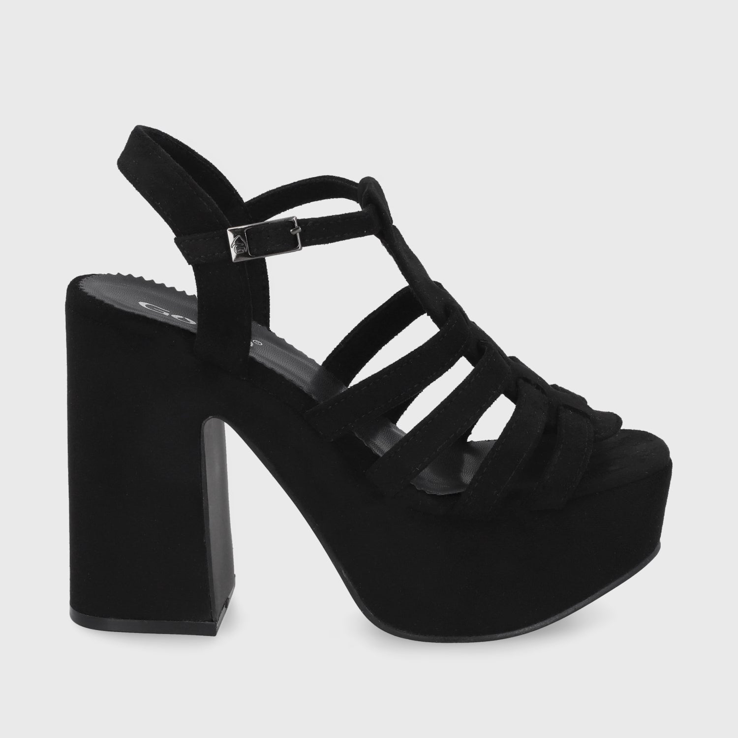 Sandalias negras mujer shops tacon